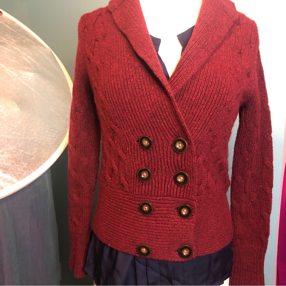 Eddie Bauer wool double breasted sweater XSP Like new
